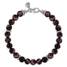 925 Sterling Silver Tiger Eye Beaded Bracelet 8mm