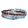 925 Sterling Silver Turquoise Onyx and Tiger Eye Wrap Bracelet and Necklace