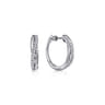 925 Sterling Silver Twisted 15mm White Sapphire Huggie Earrings