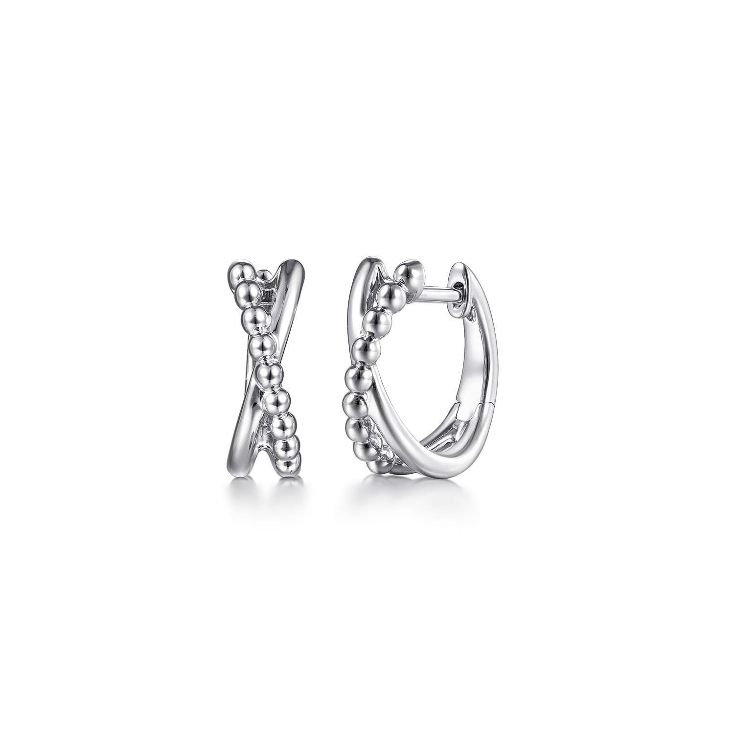 925 Sterling Silver Twisted Huggie Earrings-Bujukan - Shot 1
