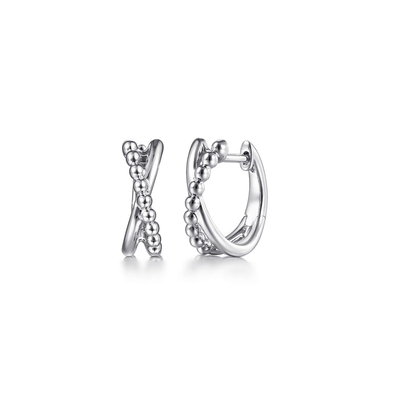 925 Sterling Silver Twisted Huggie Earrings-Bujukan - Shot 1