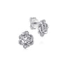 925 Sterling Silver Twisted Knot Diamond Stud Earrings - 0.05 ct