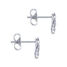 925 Sterling Silver Twisted Knot Diamond Stud Earrings - 0.05 ct