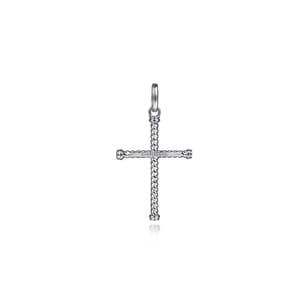 925 Sterling Silver Twisted Rope Cross Pendant