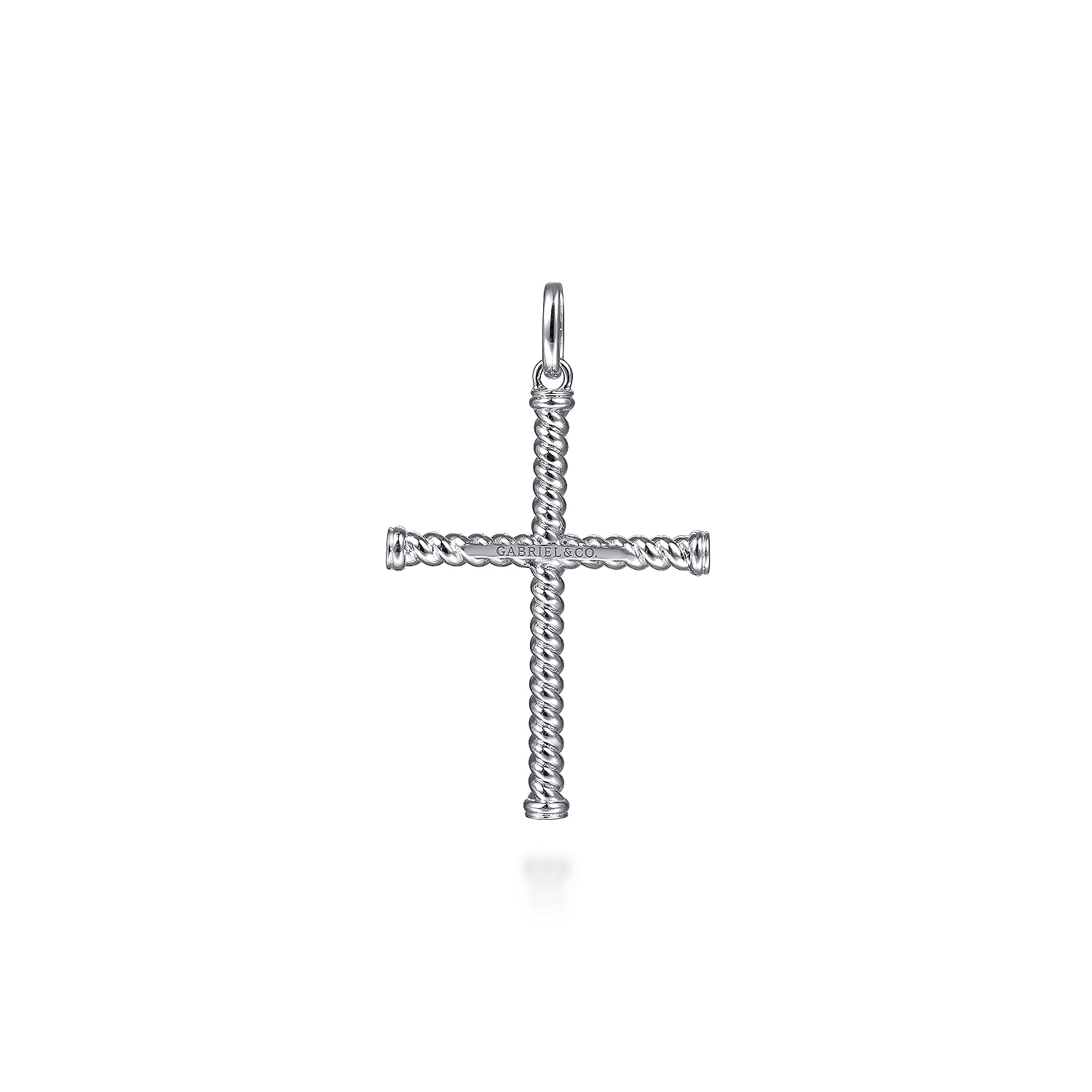 925 Sterling Silver Twisted Rope Cross Pendant - Shot 2