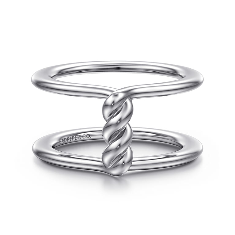 925 Sterling Silver Twisted Smart Ring Enhancer - Shot 1