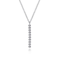 925 Sterling Silver Vertical Bar Bujukan bead Necklace