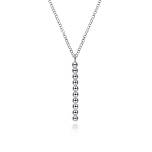 925 Sterling Silver Vertical Bar Bujukan bead Necklace