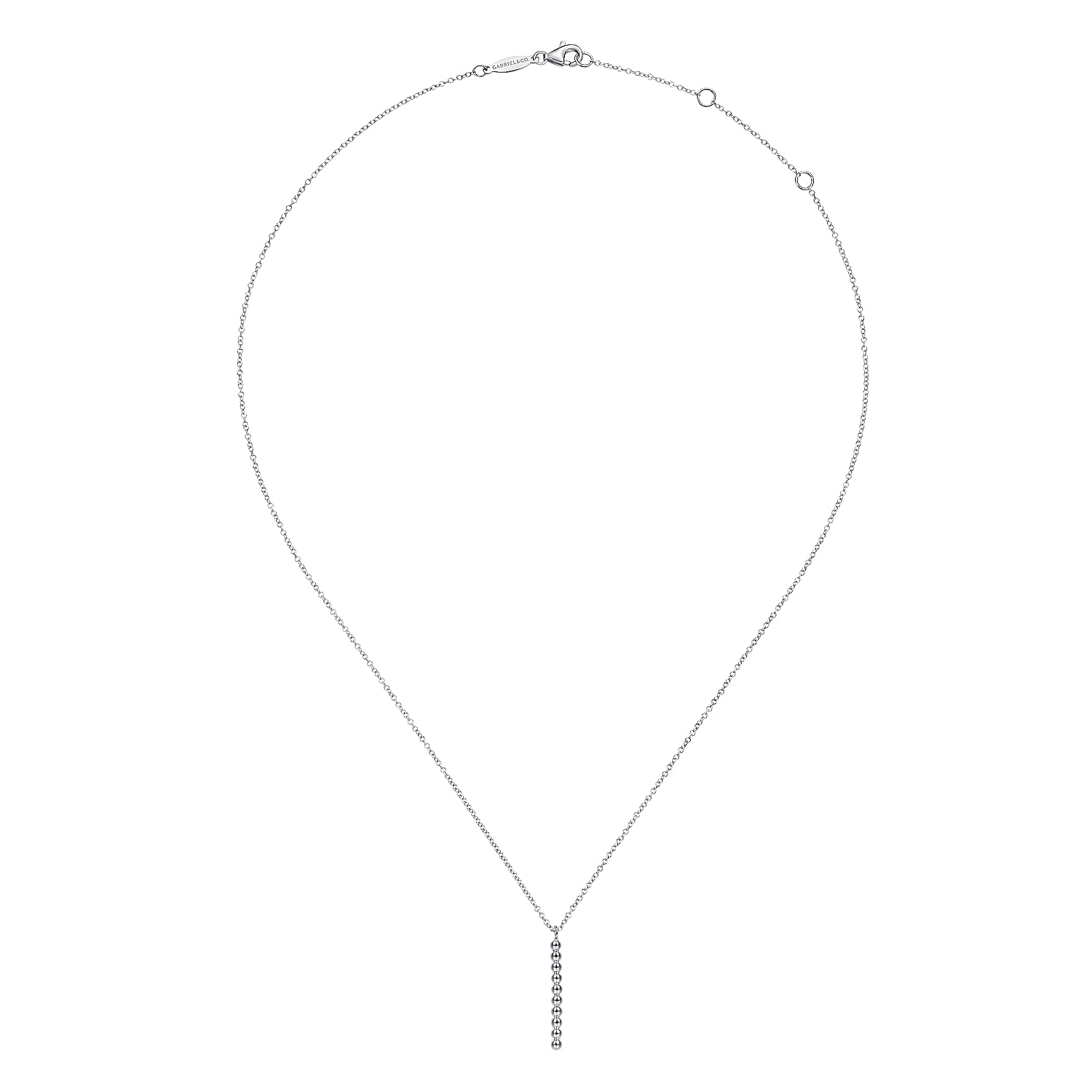 925 Sterling Silver Vertical Bar Bujukan bead Necklace