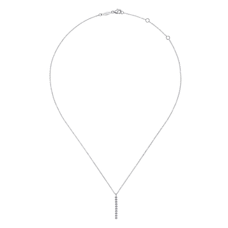 925 Sterling Silver Vertical Bar Bujukan bead Necklace - Shot 2