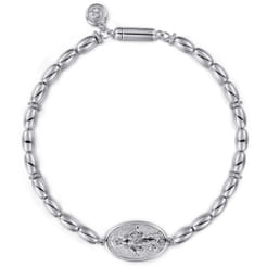 925 Sterling Silver Virgin Mary Beaded Bracelet