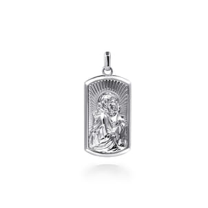 925 Sterling Silver Virgin Mary  Jesus Men's Pendant