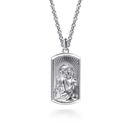 925 Sterling Silver Virgin Mary  Jesus Men's Pendant