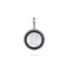 925 Sterling Silver White Mother Pearl and Black SpinelBujukan Medallion Pendant in size 24mm With Detachable Bail