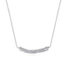 925 Sterling Silver White Sapphire Bar Necklace