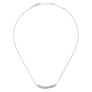 925 Sterling Silver White Sapphire Bar Necklace