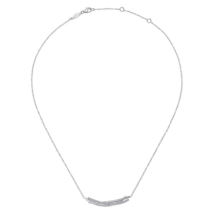 925 Sterling Silver White Sapphire Bar Necklace