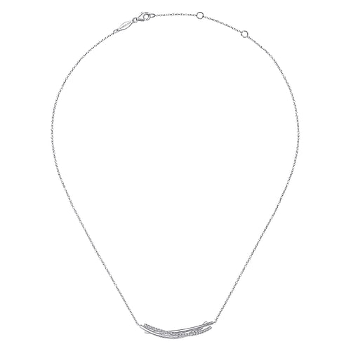 925 Sterling Silver White Sapphire Bar Necklace - Shot 2