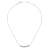 925 Sterling Silver White Sapphire Bar Necklace