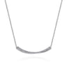 925 Sterling Silver White Sapphire Bujukan Bar Necklace