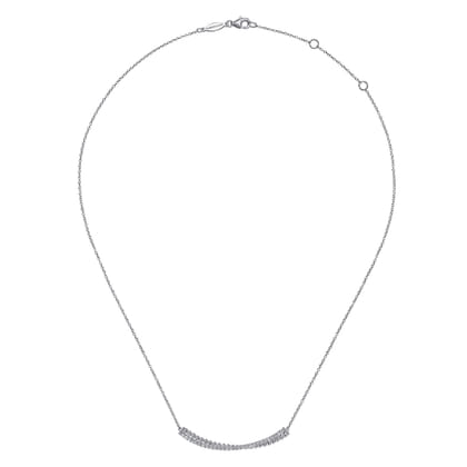 925 Sterling Silver White Sapphire Bujukan Bar Necklace