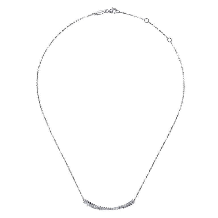 925 Sterling Silver White Sapphire Bujukan Bar Necklace - Shot 2