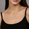925 Sterling Silver White Sapphire Bujukan Bar Necklace
