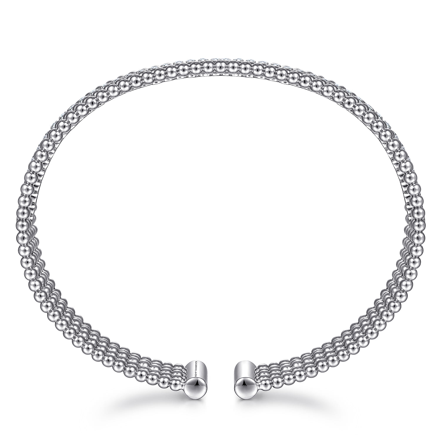 925 Sterling Silver White Sapphire Bujukan Bead Cuff Bracelet - Shot 3