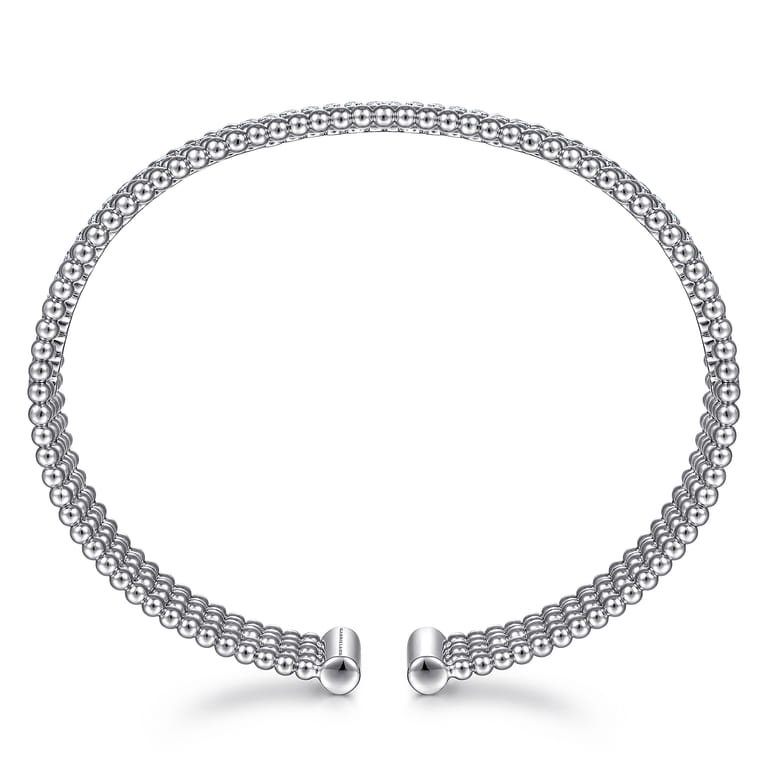 925 Sterling Silver White Sapphire Bujukan Bead Cuff Bracelet - Shot 3