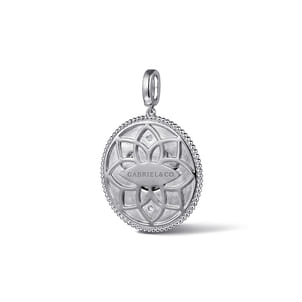 925 Sterling Silver White Sapphire Bujukan Cancer Medallion Pendant With Detachable Bail
