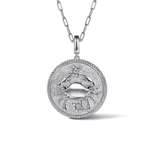 925 Sterling Silver White Sapphire Bujukan Cancer Medallion Pendant With Detachable Bail