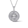 925 Sterling Silver White Sapphire Bujukan Cancer Medallion Pendant With Detachable Bail