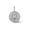 925 Sterling Silver White Sapphire Bujukan Capricorn Medallion Pendant With Detachable Bail