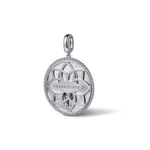 925 Sterling Silver White Sapphire Bujukan Capricorn Medallion Pendant With Detachable Bail