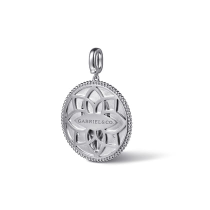 925 Sterling Silver White Sapphire Bujukan Capricorn Medallion Pendant With Detachable Bail