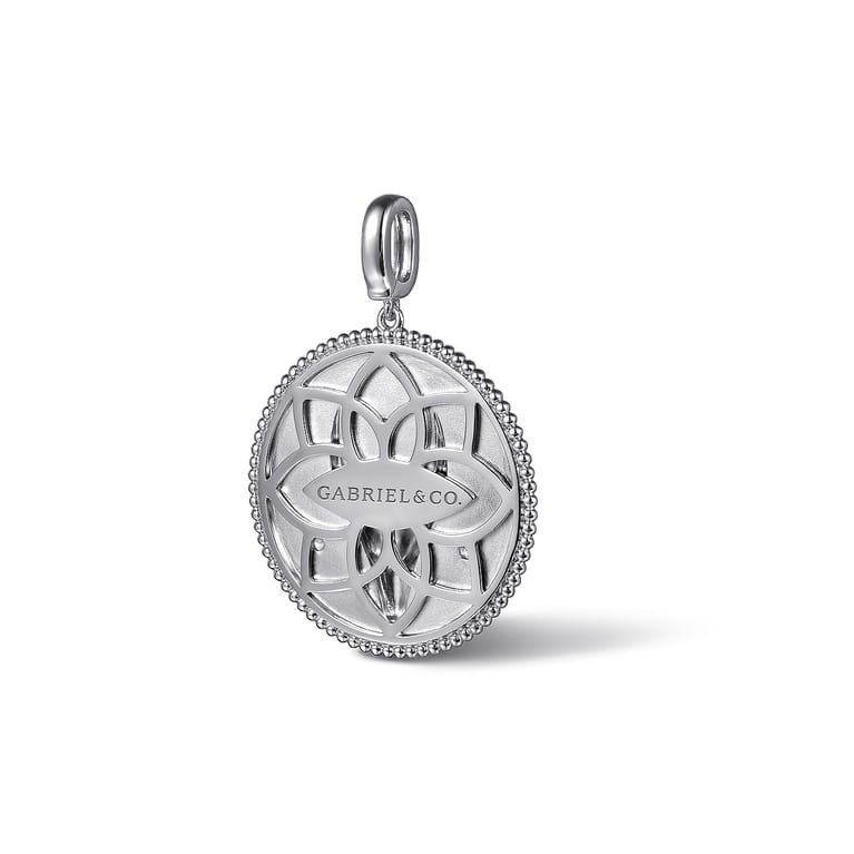925 Sterling Silver White Sapphire Bujukan Capricorn Medallion Pendant With Detachable Bail - Shot 2