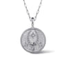 925 Sterling Silver White Sapphire Bujukan Capricorn Medallion Pendant With Detachable Bail