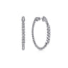 925 Sterling Silver White Sapphire Bujukan Classic Hoop Earrings