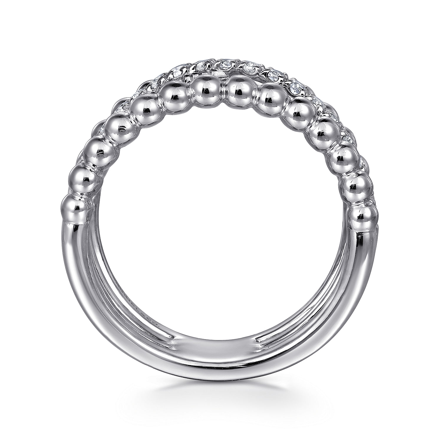 925 Sterling Silver White Sapphire Bujukan Criss Cross