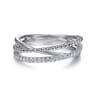 925 Sterling Silver White Sapphire Bujukan Criss Cross Ring