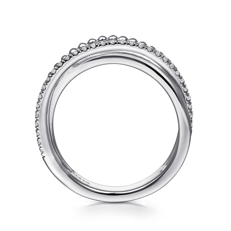 925 Sterling Silver White Sapphire Bujukan Criss Cross Ring - Shot 2