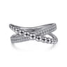 925 Sterling Silver White Sapphire Bujukan Criss Cross Ring