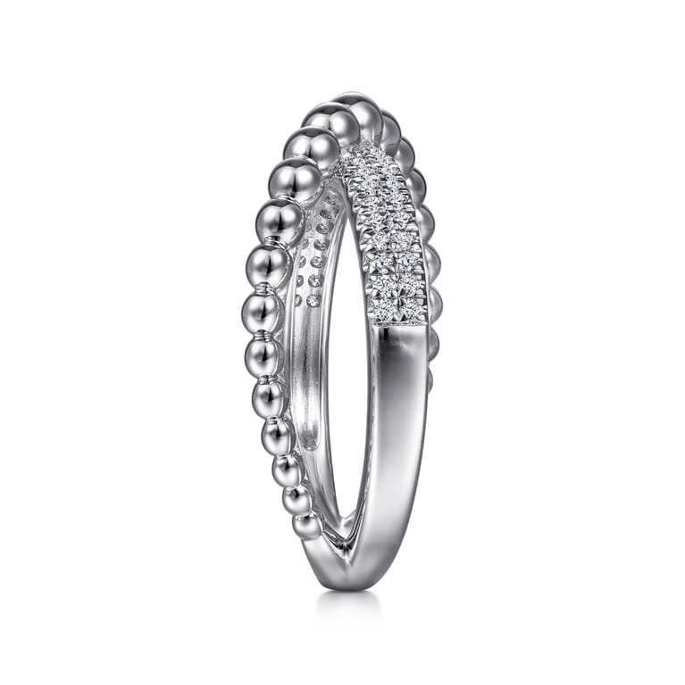 925 Sterling Silver White Sapphire Bujukan Criss Cross Ring - Shot 4