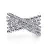 925 Sterling Silver White Sapphire Bujukan Criss CrossRing