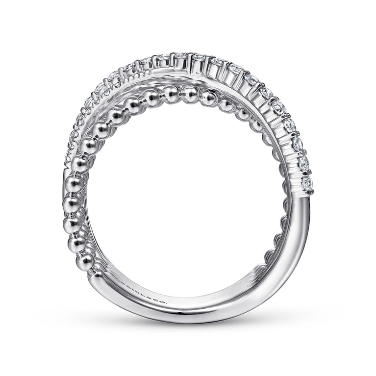 925 Sterling Silver White Sapphire Bujukan Criss CrossRing - Shot 2