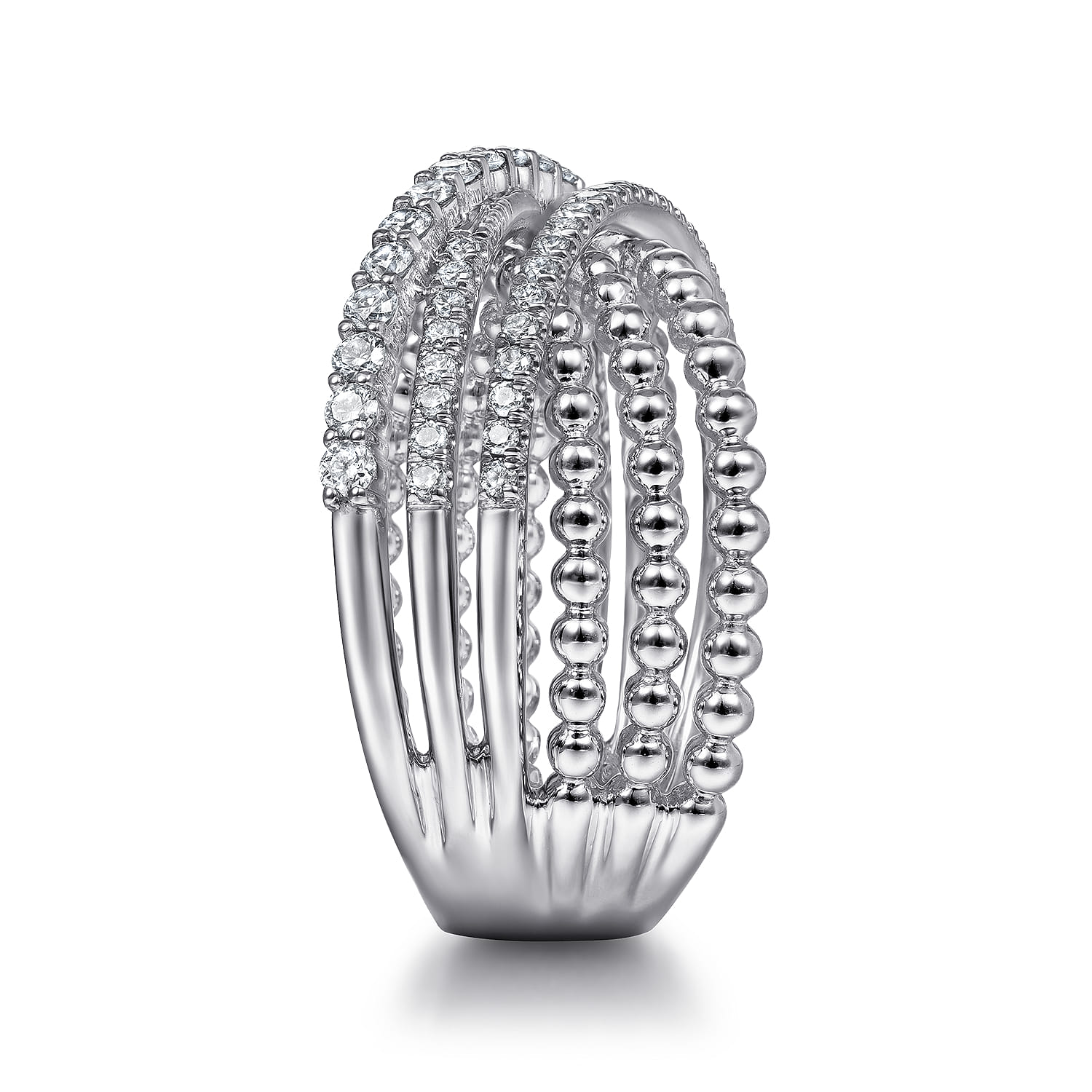 925 Sterling Silver White Sapphire Bujukan Criss CrossRing - Shot 4