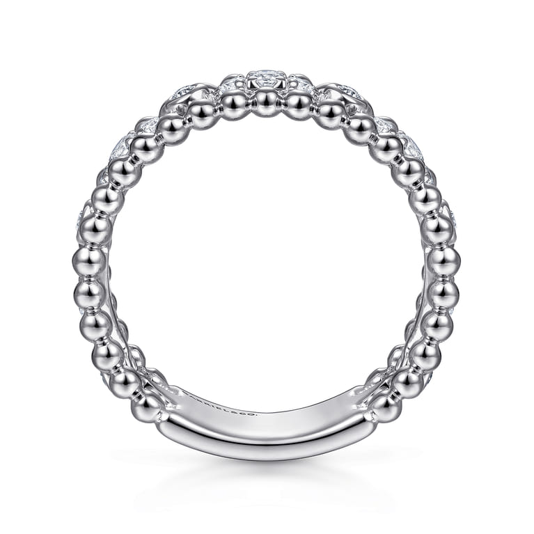 925 Sterling Silver White Sapphire Bujukan Easy Stackable Ladies Ring - Shot 2