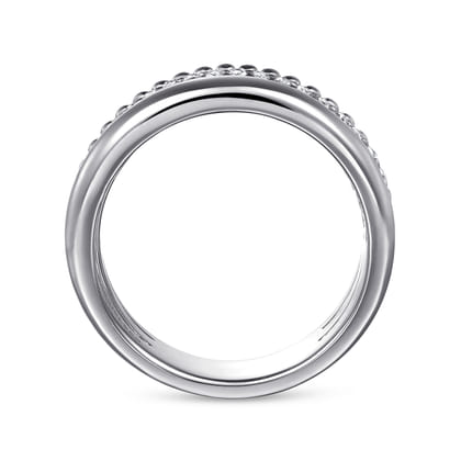 925 Sterling Silver White Sapphire Bujukan Easy Stackable Ring