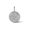 925 Sterling Silver White Sapphire Bujukan Gemini Medallion Pendant With Detachable Bail