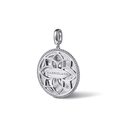 925 Sterling Silver White Sapphire Bujukan Leo Medallion Pendant with Detachable Bail